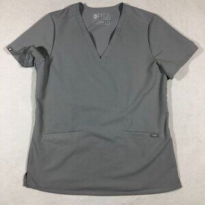 FIGS Top Womens Small Casma 3 Pocket Scrub Top Gray FW1100 Technical